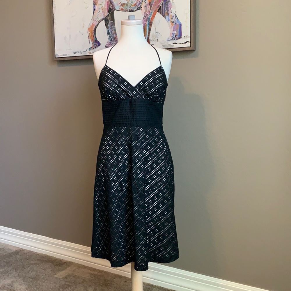 WHBM Black Eyelet summer dress size 4